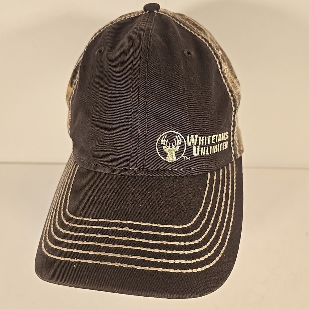 Whitetails Unlimited Hat Cap Deer Hunting Camo Camouflage Strapback Adult